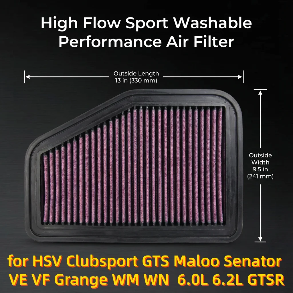 

Спортивный моющийся воздушный фильтр высокой производительности 33-2919 для HSV Clubsport GTS Maloo Senator VE VF Grange WM WN 6.0L 6.2L GTSR