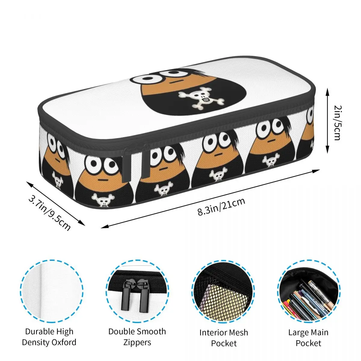 Emo Goth Pou Meme Brown Alien Baby Mobile Pet Pencil Cases for Students Pen Box Pencil Bag Pencil Pouch Pen Holder - view 6