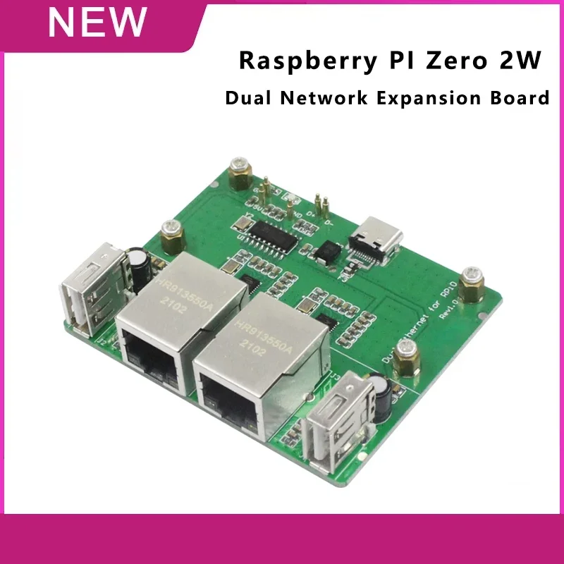Raspberry PI Zero 2W Placa de expansión de red dual Base de expansión HUB USB Módulo HUB Ethernet RJ45