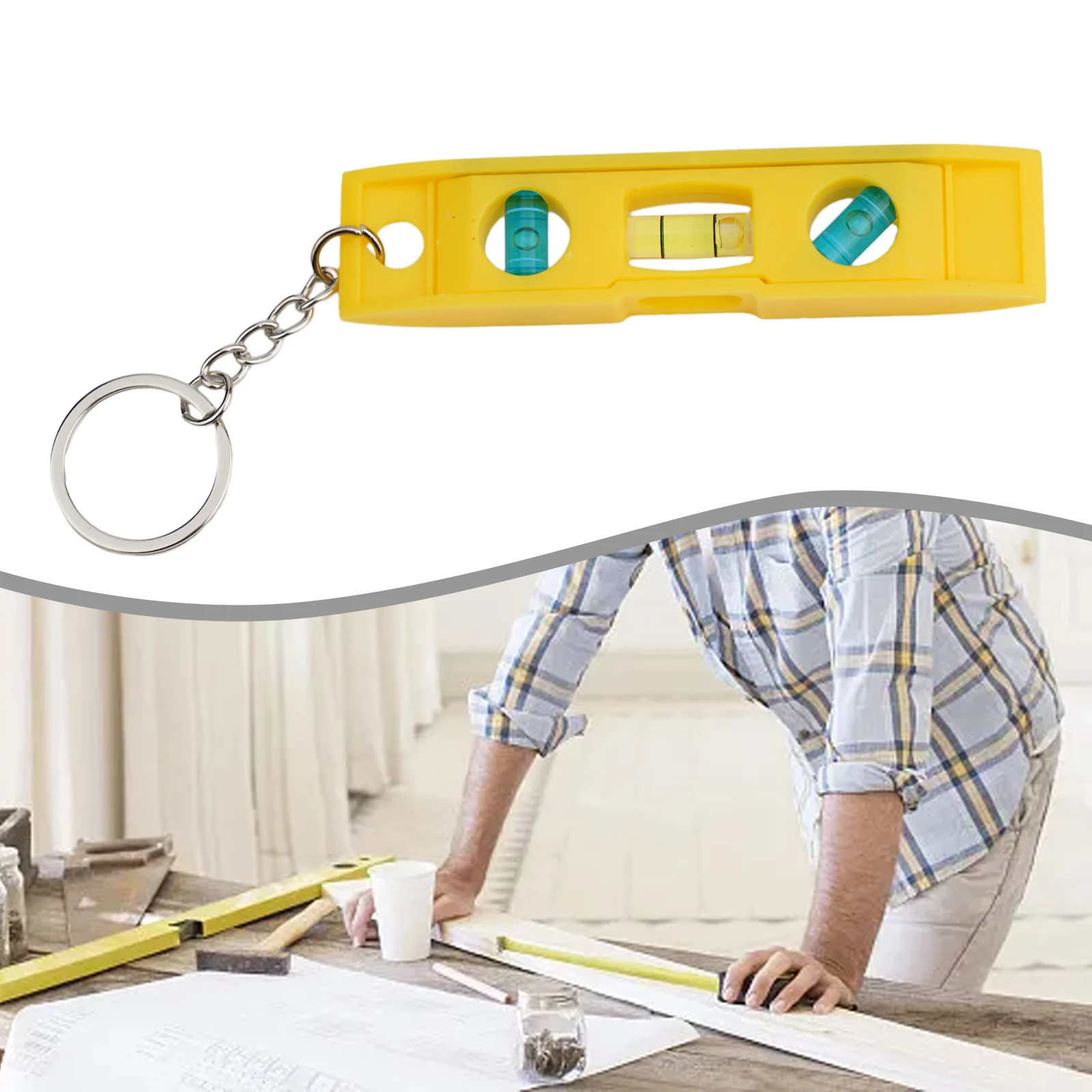 1pc Magnetic Torpedo Level Bubble Level With Keychain Vertical Horizontal Gradienter Measuring Tools Furniture Appliance