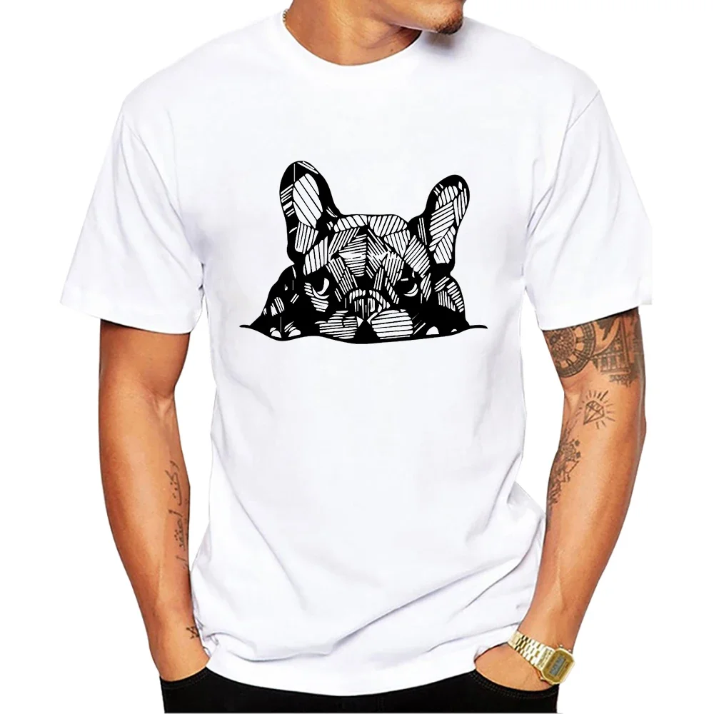 TEEHUB- Men's T-shirt with French bulldog print, Harajuku short sleeve, casual and trendy oversized crew neck T-shirt0