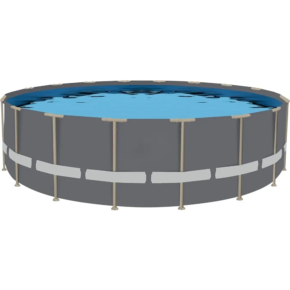 Softsided Pool Grey/Tan Tubing 18ft, 52in deep Frame Pool/Cover/Ladder/Filter EZ100/Maintenance Kit