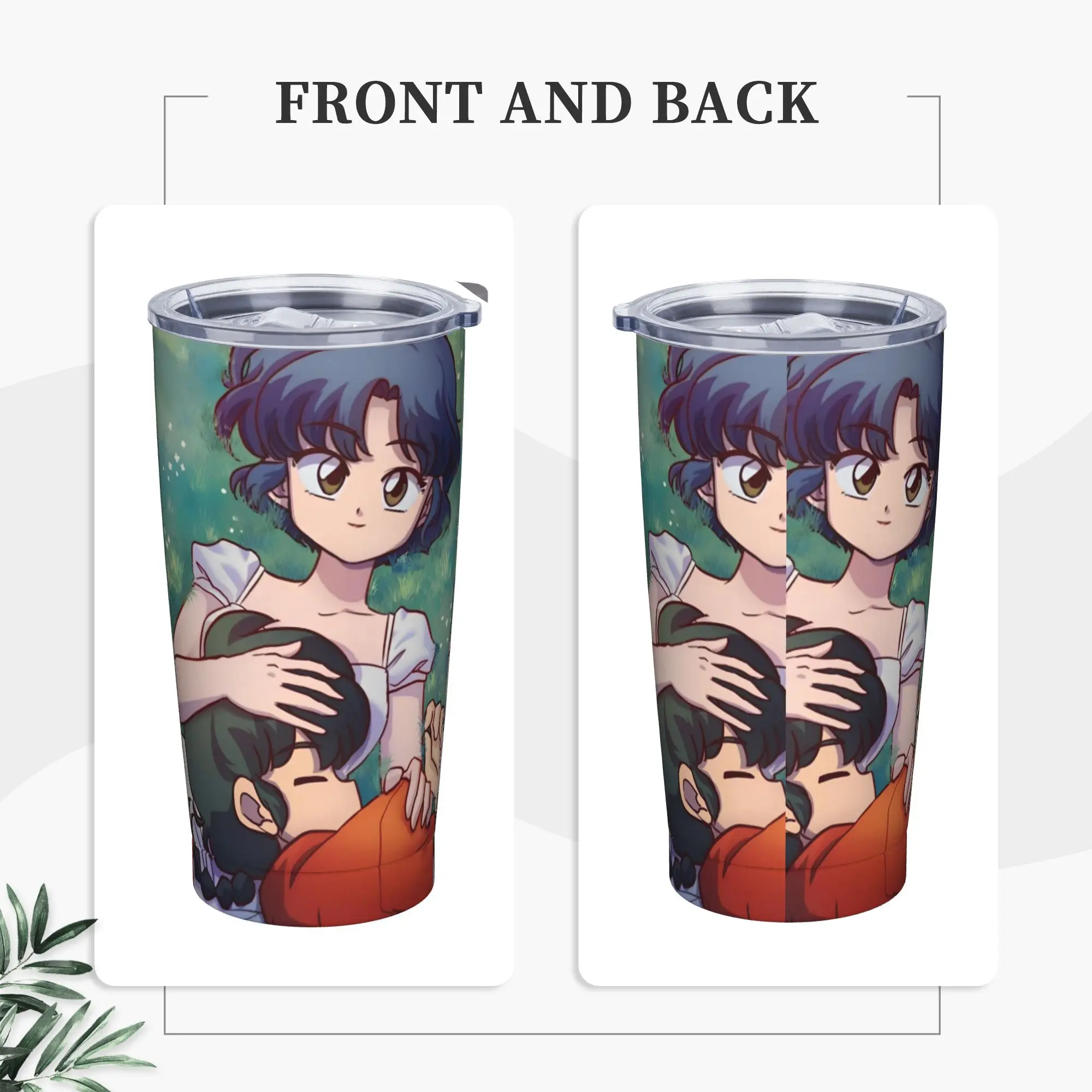 Manga Ranma 1⁄2 Insulated Tumbler with Lid Adventure Martial Comedy Stainless Steel Coffee Mugs Outdoor Spill Proof Cup, 20oz