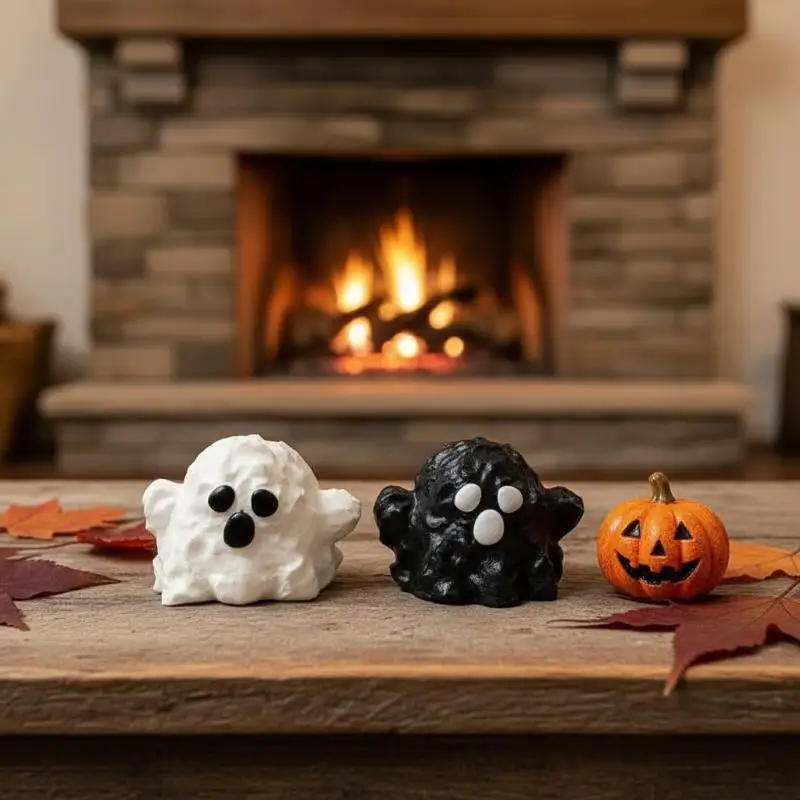 Halloween Spooky Phantom Squeezable Toy Slow Rising Soft Ghost Fidget Stress Reliever for Adult Home Office Desk Decoration
