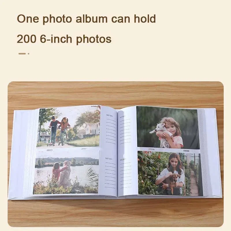6-inch Photo Album Baby Growth Record Photo Collection Writable 200pcs Photos Album Large Capacity Paper Core Bag Souvenir Album