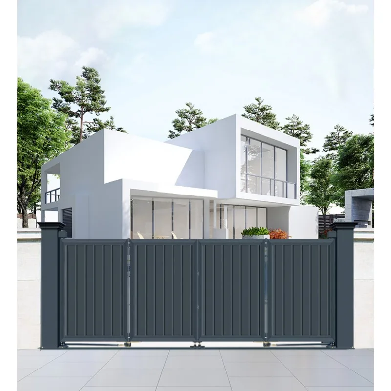 Trackless electric telescopic folding villa courtyard gate community yard automatic opening suspension electric gate