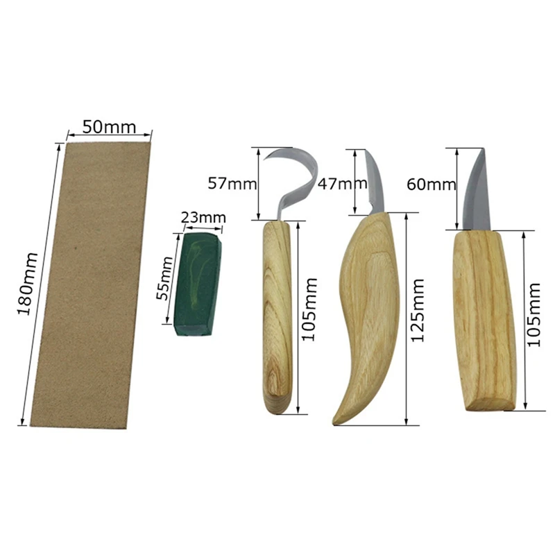 Cuchillo para tallar madera, cincel para tallar, cortador de madera con bordes afilados de acero, cinceles de gubia, juego de herramientas para tallar carpintería DIY