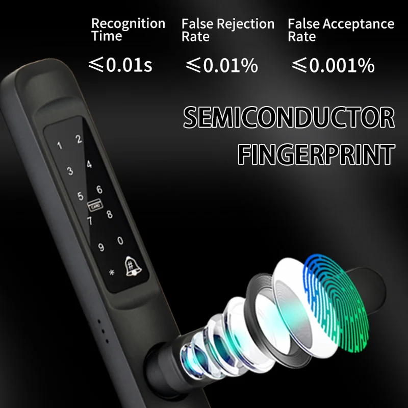 قفل باب ذكي نحيف Ttlock Cerraduras Inteligentes سبائك الألومنيوم مقاوم للماء كلمة المرور بصمة قفل ذكي رقمي #4