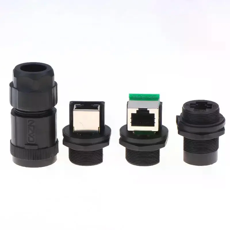 RJ45 Connector Kit Stable IP67 Waterproof for Outdoor Industrial Ethernet Cable Extension Construction Jobs