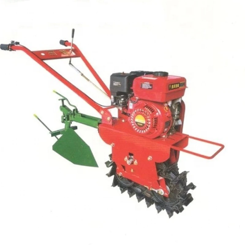 7HP gasoline 170F single chain rail micro power tiller + flip plow tiller agricultural agricultural machinery