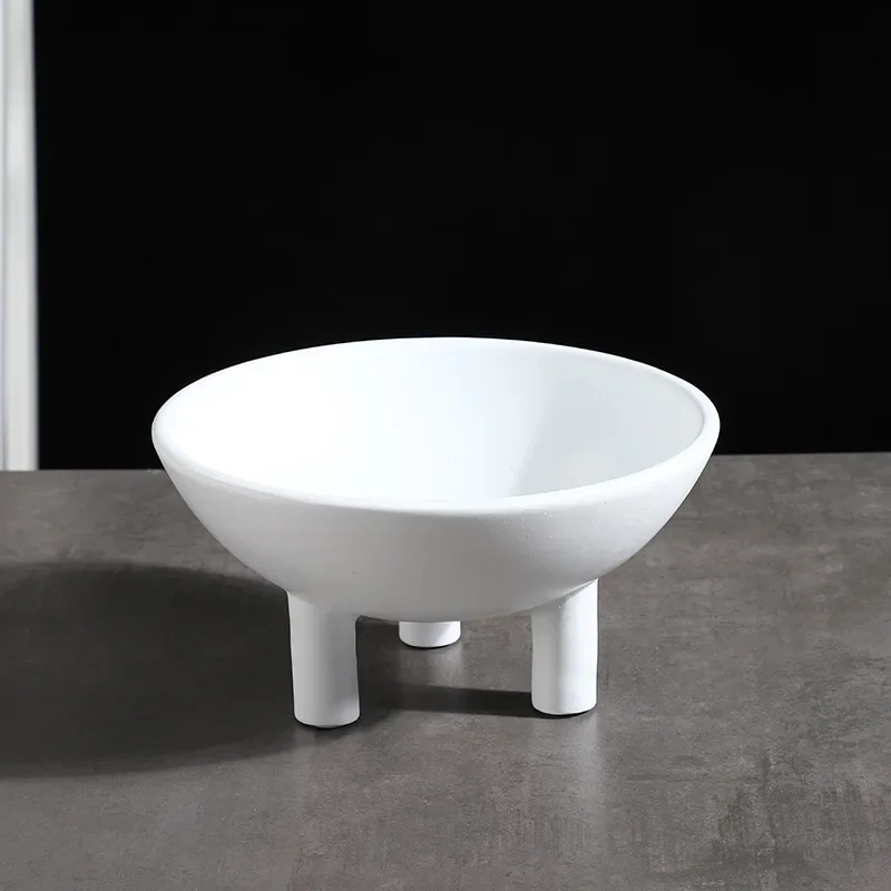 

Retro Three Legged Universal Fruit Tray Minimalist Black White Tall Fruit Bowl Retro Desktop Ornaments Porch Storage Ornaments