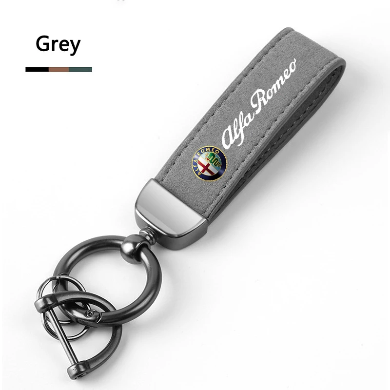 1PC Luxury Leather Car Badges Keychains For Alfa Romeo Sportiva Giulia Giulietta 159 156 Stelvio Key Chain Rings Auto Accessory