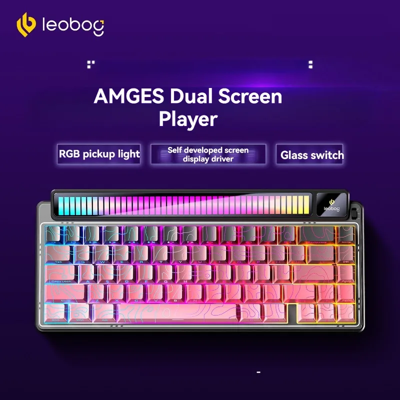 

LEOBOG AMG65 Mechanical Keyboard Customized Tri-mode RGB Hot Swappble 67 Keys Ergonomic Electronic Game Mechanical Keyboard