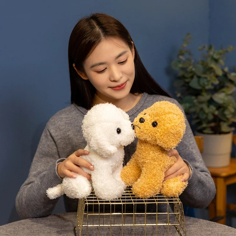 19/24cm Creative Realistic Dog Lucky Simulation Dog Poodle Plush Toys Handmade Realistic Figure Toy Plush Stuffed Animals Gifts