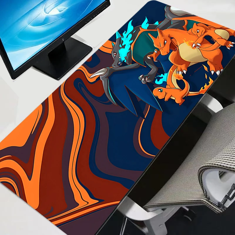 Alfombrilla de ratón Notbook Gamer teclado grande alfombra de goma antideslizante para ordenador alfombrilla de escritorio PC Gamer 90x40 Pokemon Pikachu Gengar alfombrilla de ratón