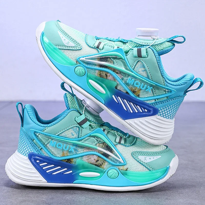 เด็กกีฬารองเท้าสบายๆหมุนหัวเข็มขัดตาข่ายรองเท้าวิ่งแฟชั่นหนา Anti SLIP รองเท้าสําหรับเด็ก