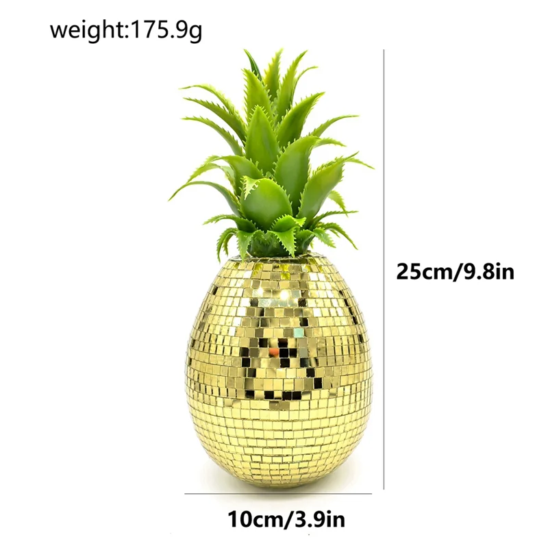 BAAG-Pineapple Gold Ornaments Inlaid With Glass Simulation Fruit Home Decorations Pineapple Decorations