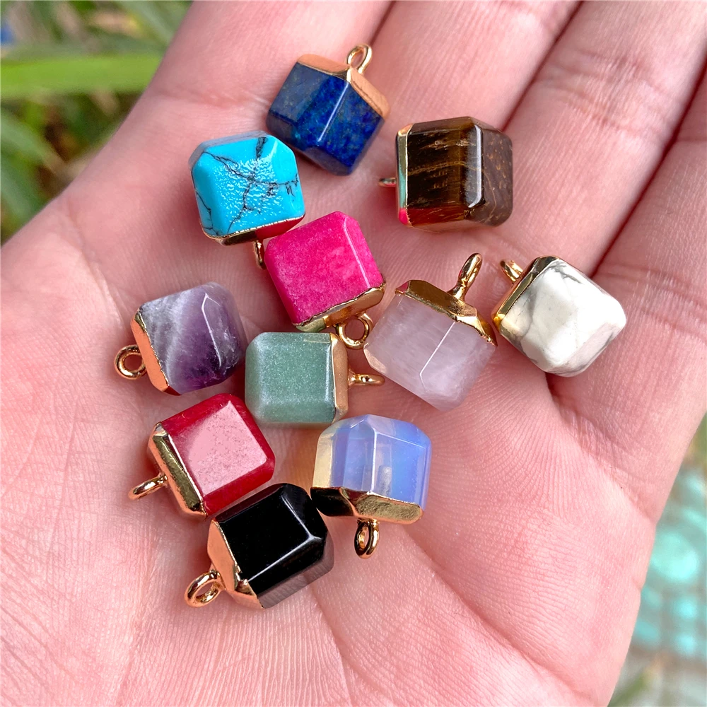 5Pcs Mixed Natuursteen Hanger Charms Willekeurige Gem Quartz Jaspers Maken Sieraden Accessoires Voor Vinden Diy Kettingen Oorbellen