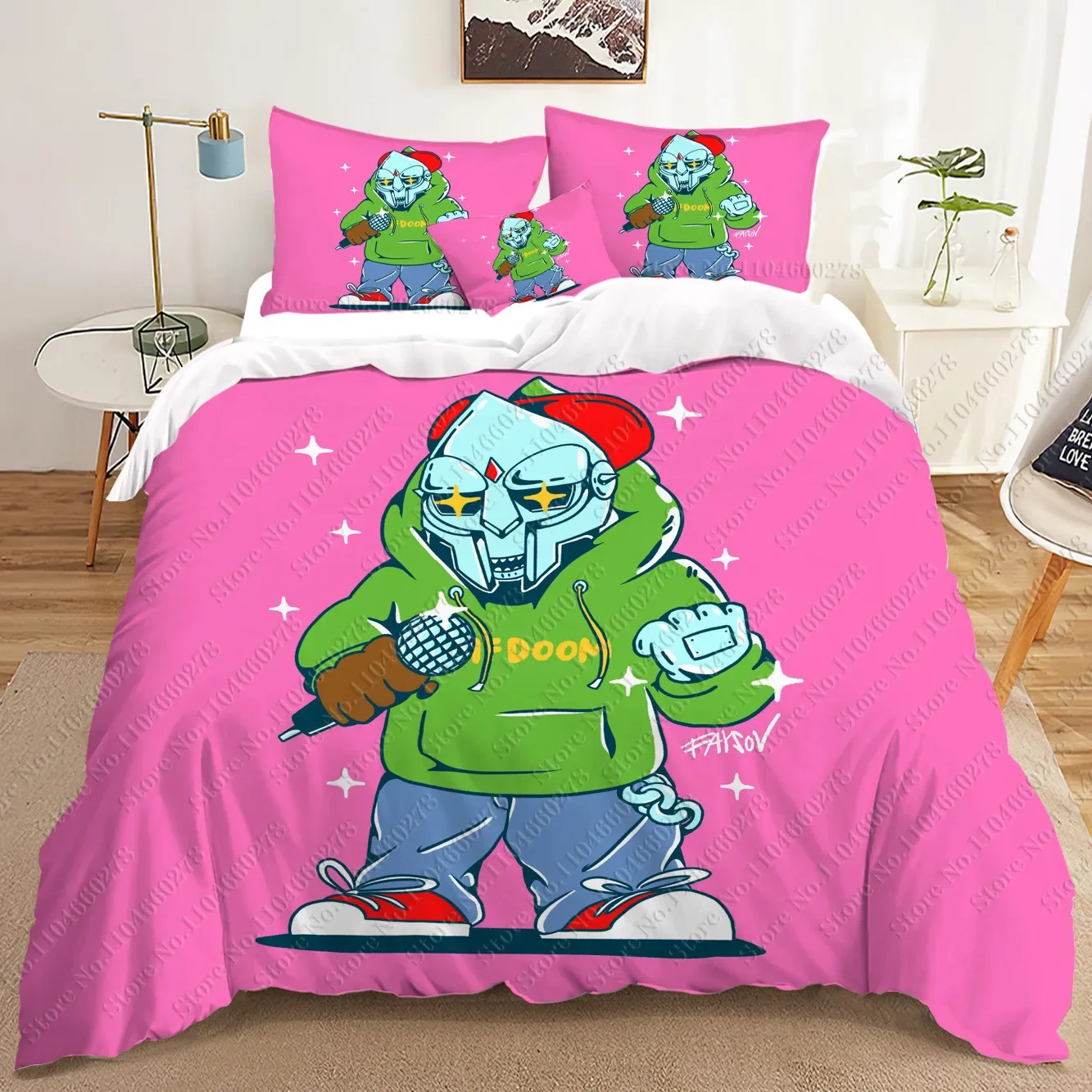 

Fashion Singer Rapper MF DOOM 3D Print Bedding Sets print duvet cover Adults_ children bed comforter birthday gift dropshipping