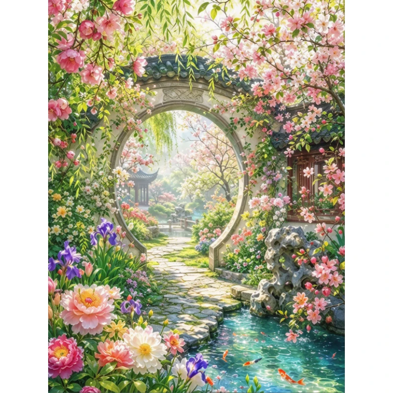 DIY Peony Vase Diamond Painting, Whimsical Oriental Prosperity Flower Wall Art, Handmade Decor Gift for Painting Fans