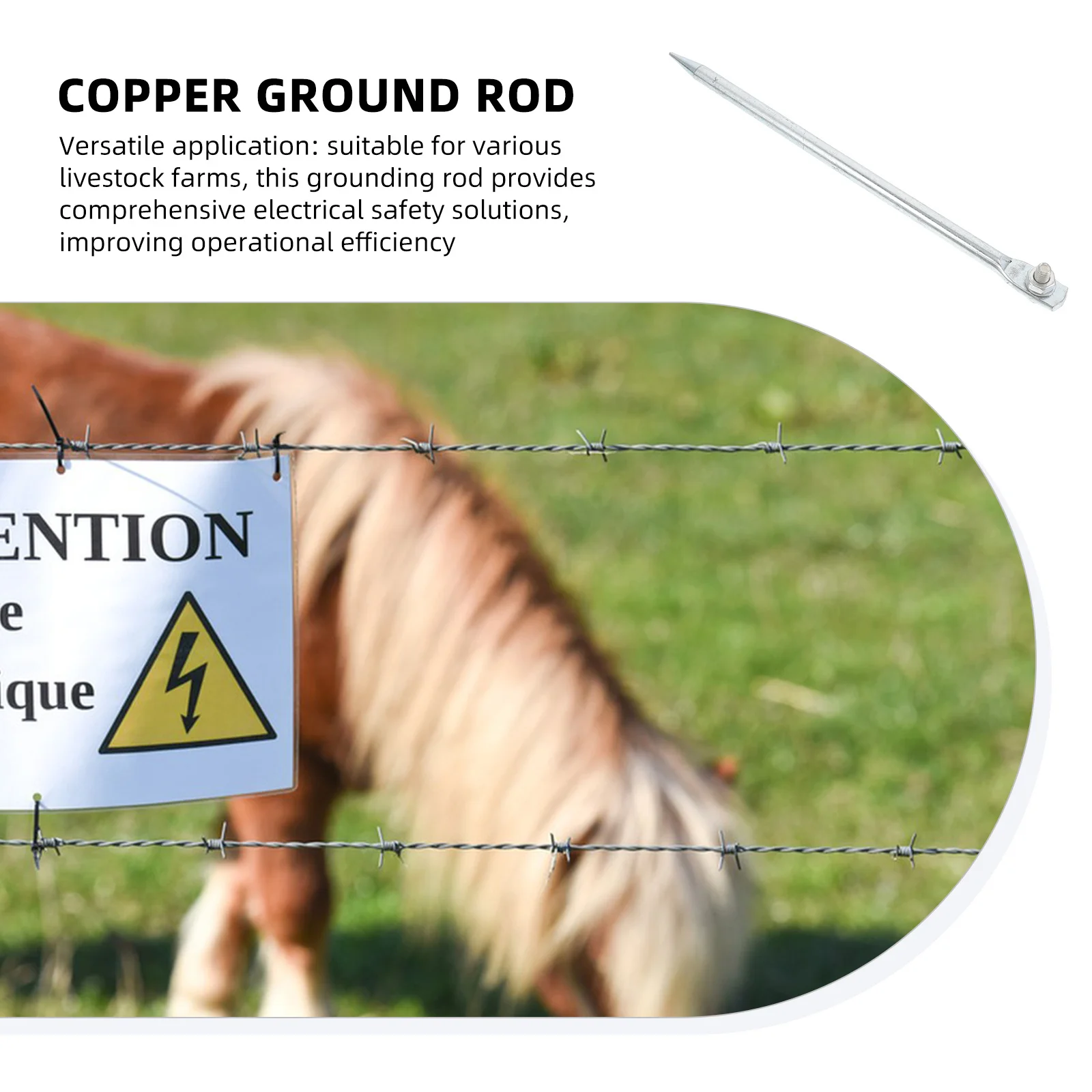 

Grounding Rod 12Mmx300Mm Copper Bonded Earth Rod For Electric Fence Antenna Generator Galvanized Brass Spike Outdoor Use