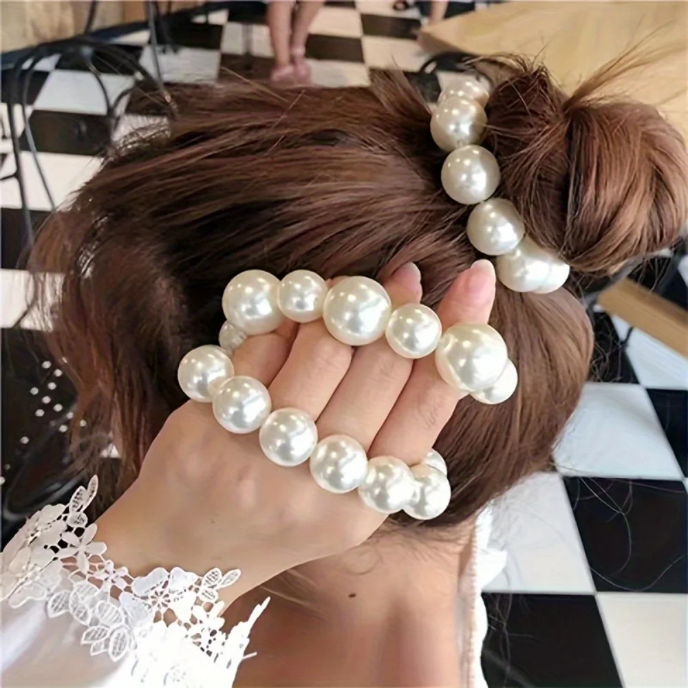 

Three elegant contrasting simulated headbands, fashionable elastic bracelets and headwear - multifunctional styling decoration, suitable for women's daily wear at banquets and parties, cool style
