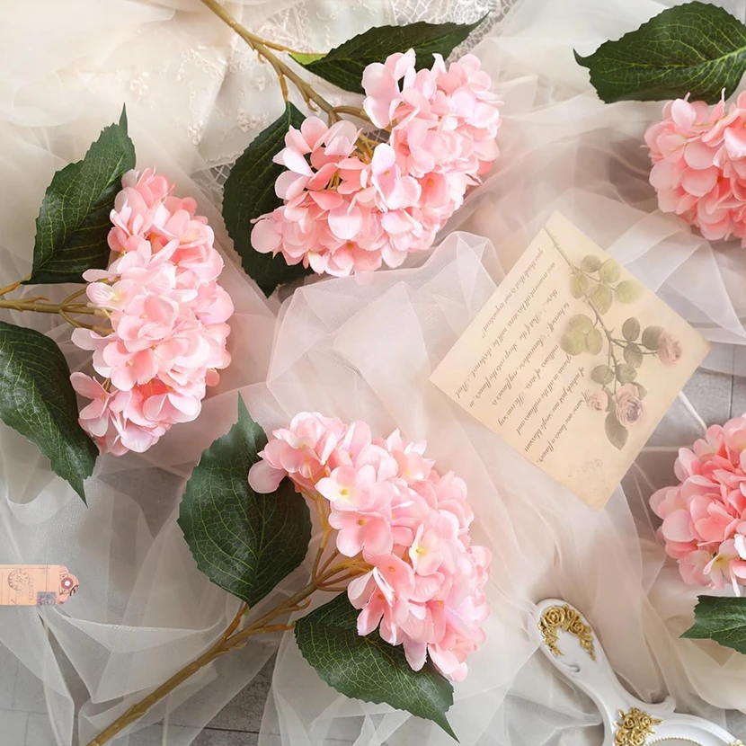 5 Stück Künstliche Blumen Seidenhortensien Hochzeits- und Brautaccessoires Festival Heim- und Tischdekoration DIY Geschenke Bouquet Requisiten – Detail 2