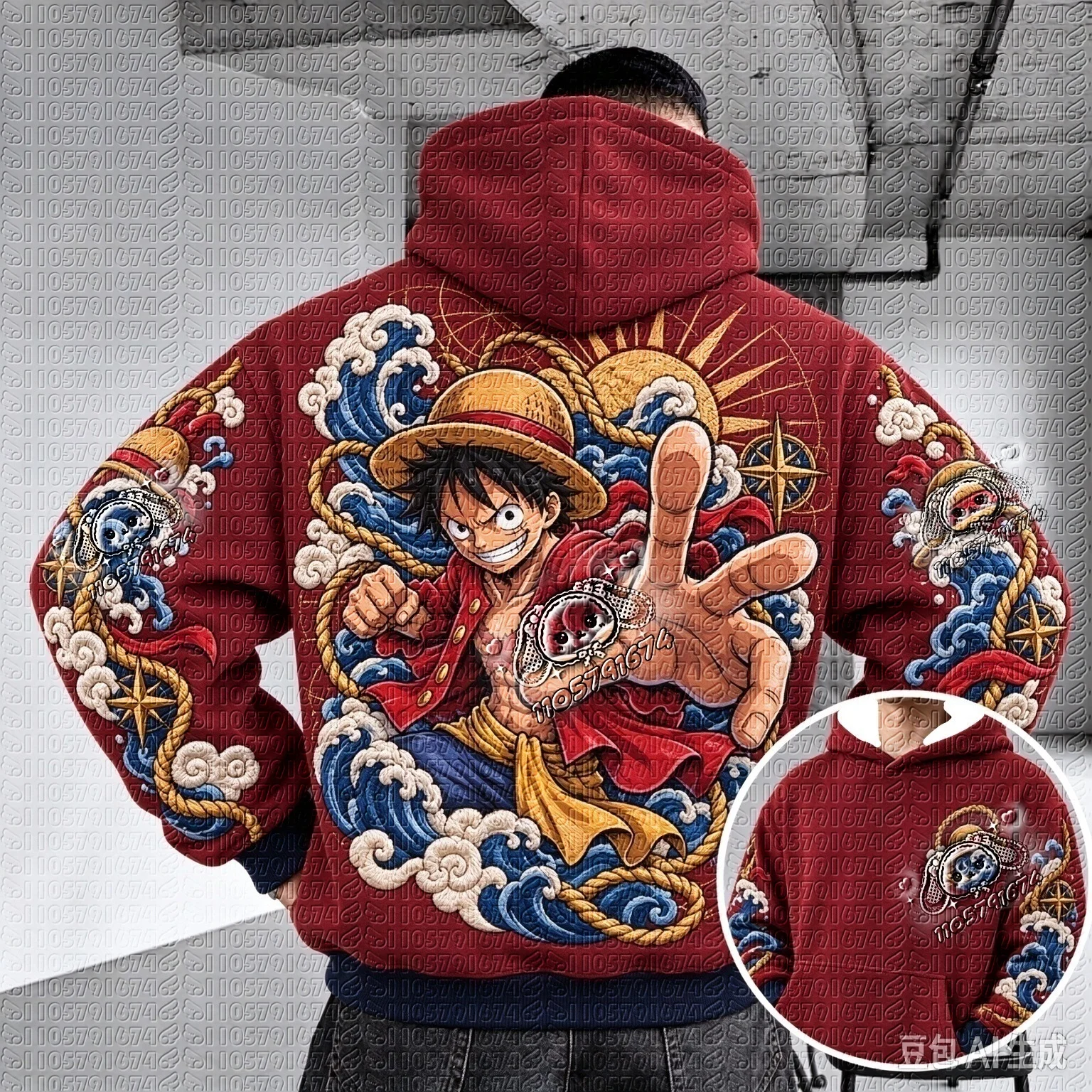 One Piece Luffy Zoro Robin Chopper Anime Back Print Hoodie Fan Fashion Street Plus Size Unisex Autumn Winter Top  FamilyMatching