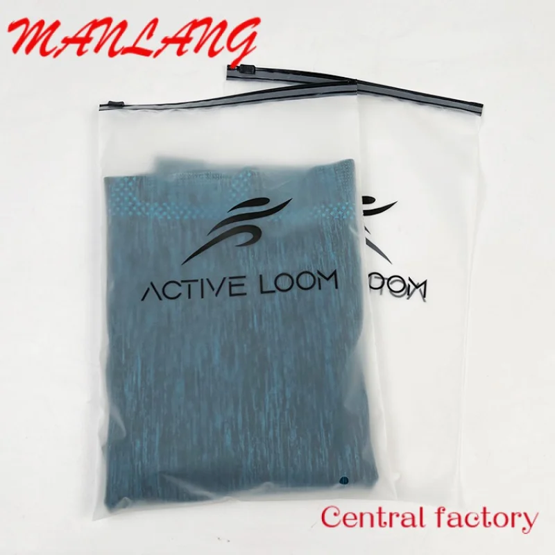 Custom  100MOQ Custom Printing Transparent Plastic Frosted PVC Clothes Blank bag With Zipper