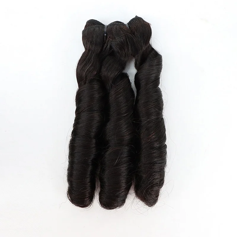 Fasci di capelli vergini a onda sciolta Fumi doppio disegnato Colore naturale Estensioni dei capelli umani brasiliani al 100% per la tessitura della parrucca dei capelli