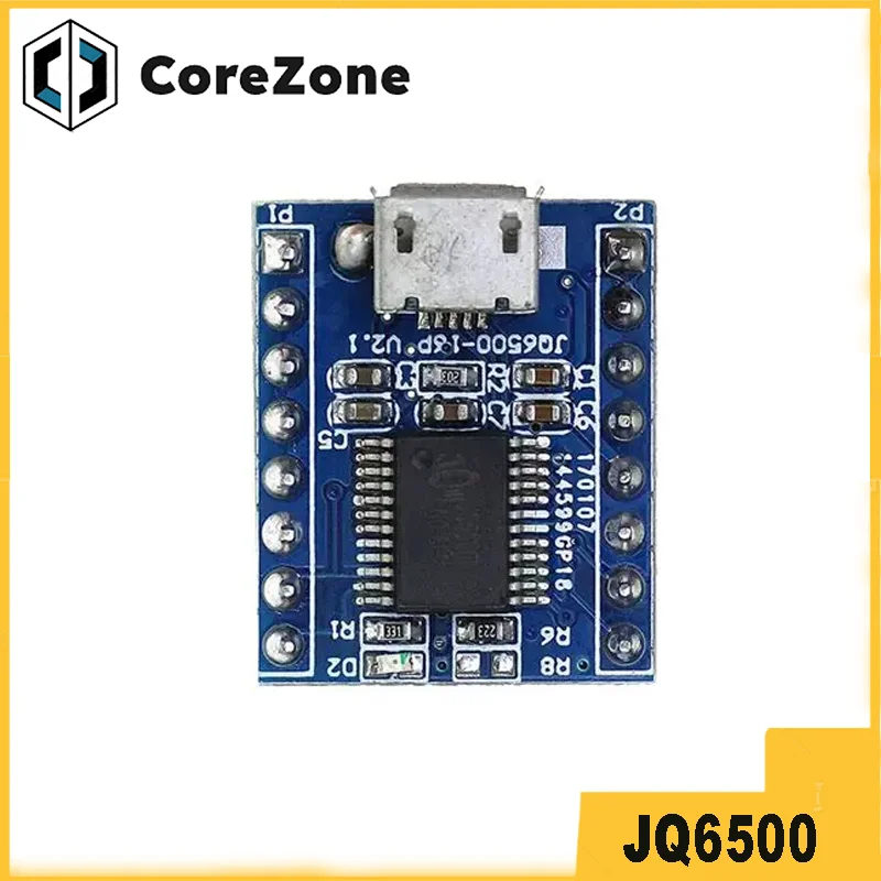JQ6500 MP3 voice module MCU serial control broadcasting one-to-one 5-channel control music IC