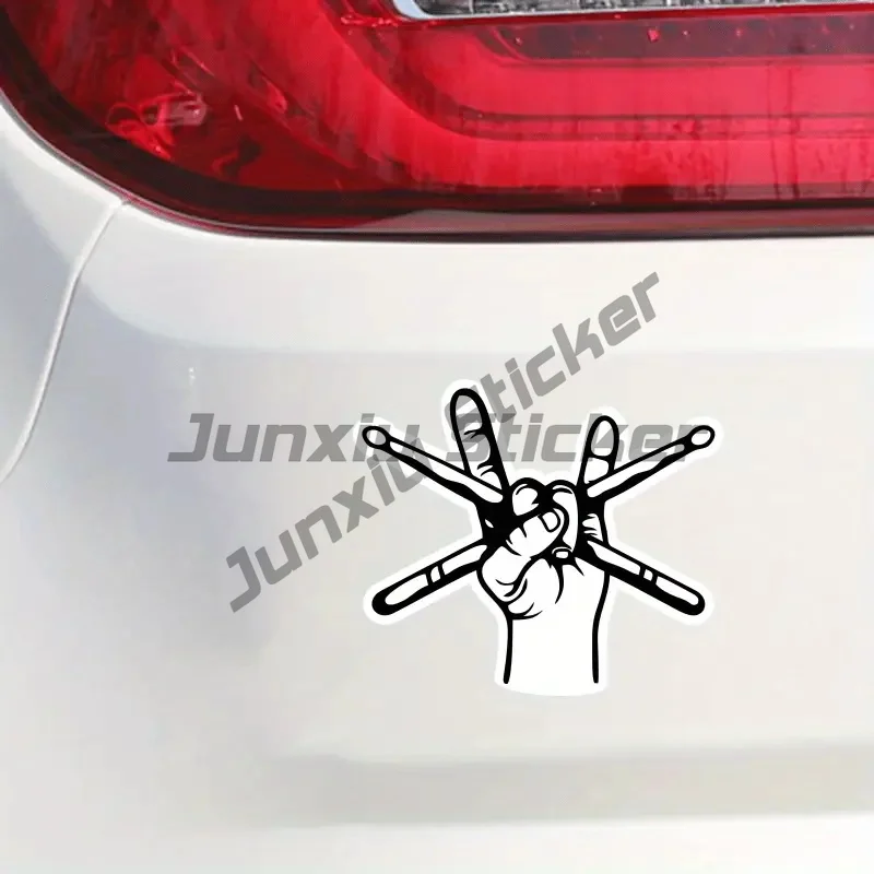 

Rock and Roll Drummer Car Stickers Funny Waterproof Vinyl Decal Exterior Decorative Accessories, Used for Car