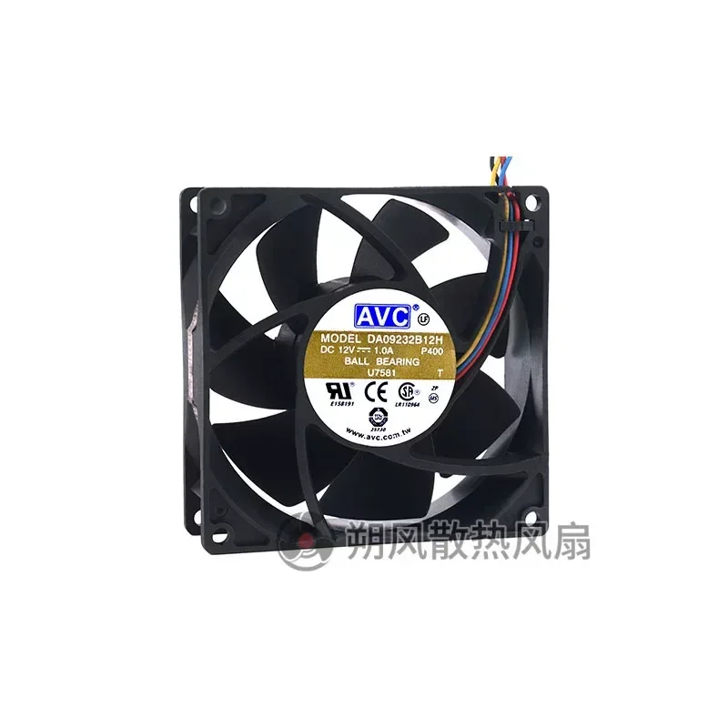 for AVC DA09232B12H 9038 9CM 12V 1.0A 4-wire PWM Speed Regulation Double Ball Silent Fan