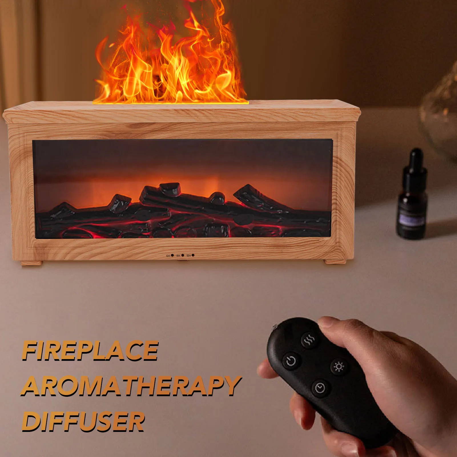 لهب الناشر بالموجات فوق الصوتية ضباب نشر الموقت محاكاة سعة كبيرة الموقد الروائح الناشر هادئة للمنزل #4