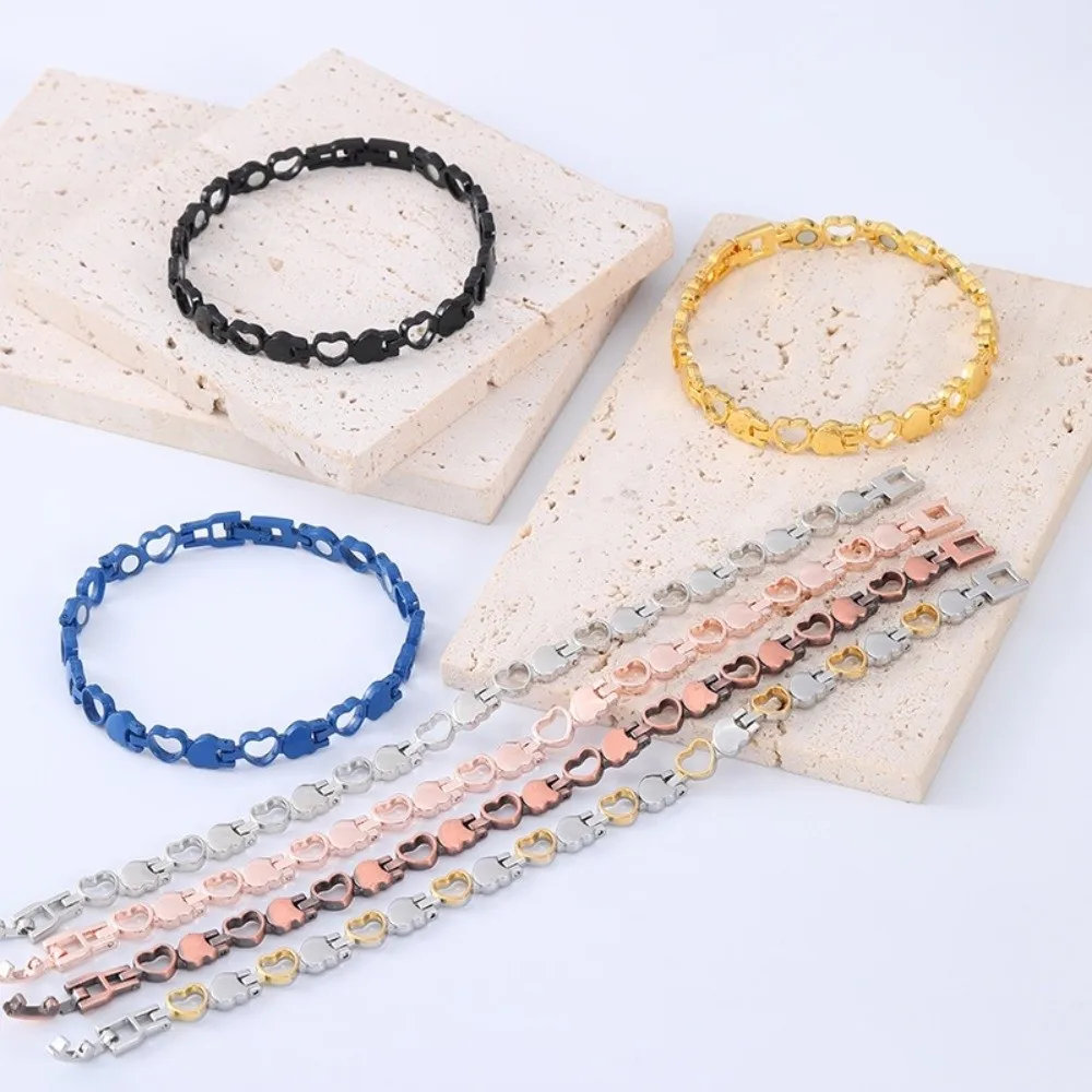 Heart Shape Health Magnetic Bracelet Anti Radiation Magnetic Therapy Germanium Bangles Women Girls Bangle Birthday Gift
