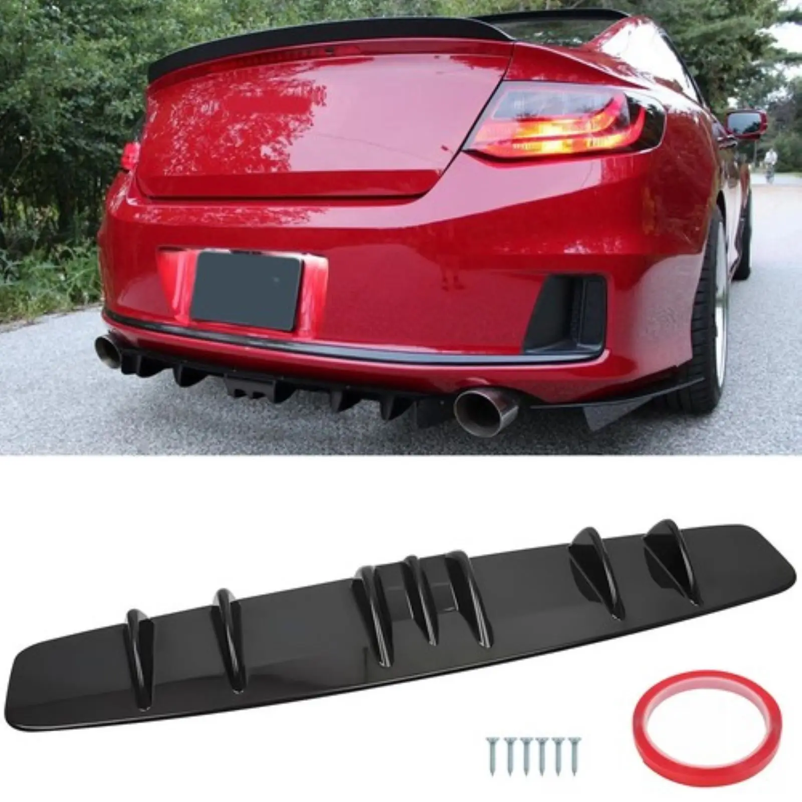 

Для Honda Accord Civic задний бампер, диффузор, спойлер, сплиттер, крыло, глянцевый черный, новый