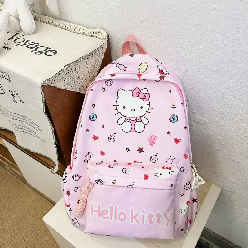 Sanurgente-Cartable pour étudiants Hello Kitty, sac à dos étanche de grande capacité, coussin initié, dessin animé mignon, nouveau