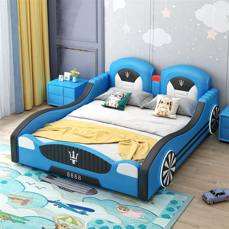 

Children's boy car bed Solid wood children's boy sports car bed Internet celebrity creative bed Multifunctional