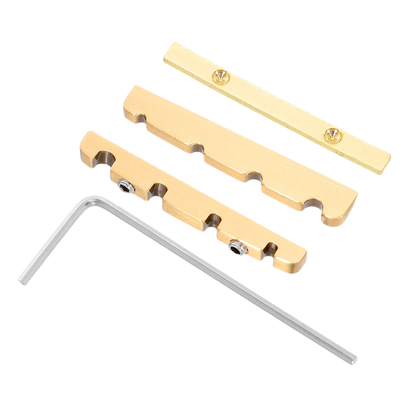 

1Set Bass Guitar 38mm Brass Nut Adjustable Design String Tree Replacement Kit for Sound Purity Enhancement and String Stability