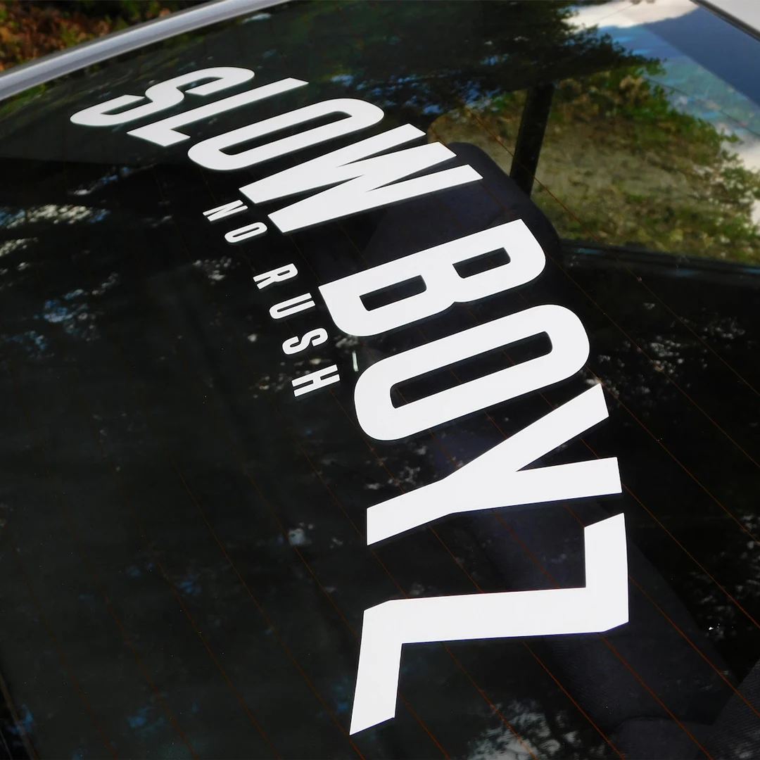 Slow Boy - Don't Worry Front Windshield Rear Window Sticker Car Sticker Banner JDM Attitude Pull Flower Car Sticker