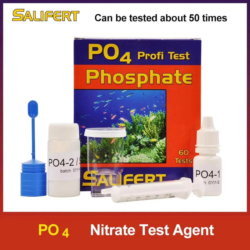 مجموعة اختبار مياه البحر من Salifert، Ca، Cu، I2، KH، Mg، NH4، NH4، NO2، Nitrite، NO3، Nitrate، PH، PO4، Sr، Potent Water T