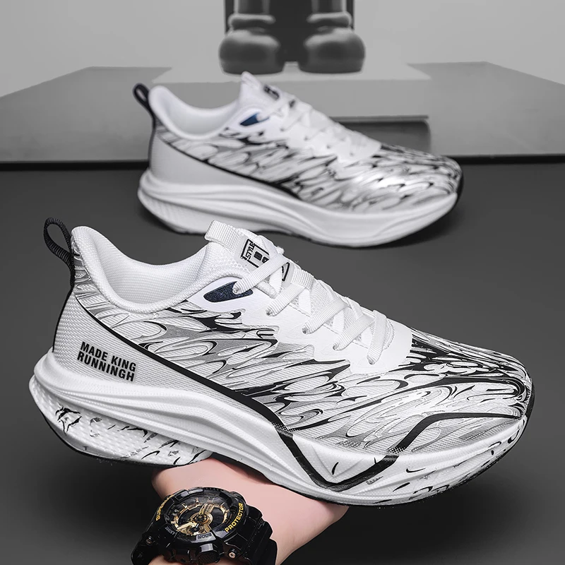 

Running Shoes Carbon Board Speciality Marathon Men Sports Breathable Lightweight Women's Comfortable Athletic Nonskid Sneakers