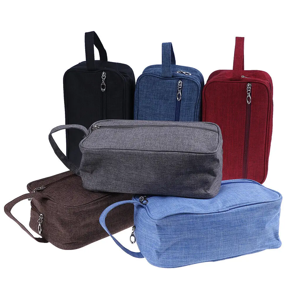 Mens Travel Cosmetic Bag Zipper Makeup Bag Large Capacity Travel Toiletries Organizer for Male Beauty Bathing Wash Pouch Handbag