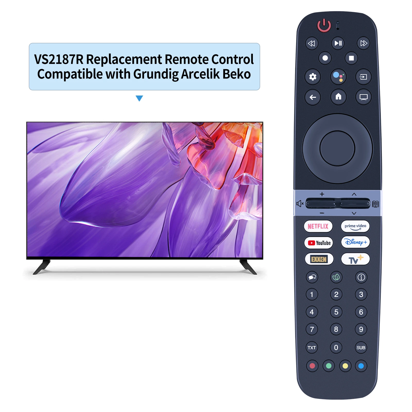 جهاز التحكم عن بعد للتلفزيون الذكي الجديد Foe Grundig Arcelik Beko vs2187r #2