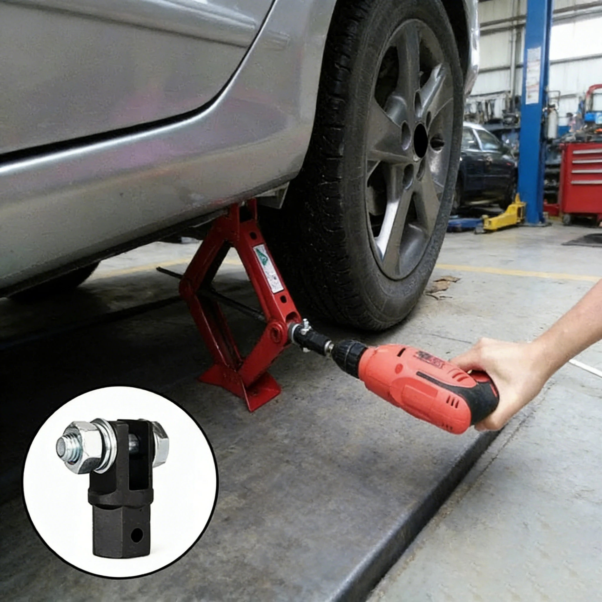 

Scissor Jack Adapter D7YA, 1/2 Inch Drive Impact Wrench 13/16 Inch Lug Wrench Adapter for Power Drills Car Tire Repair
