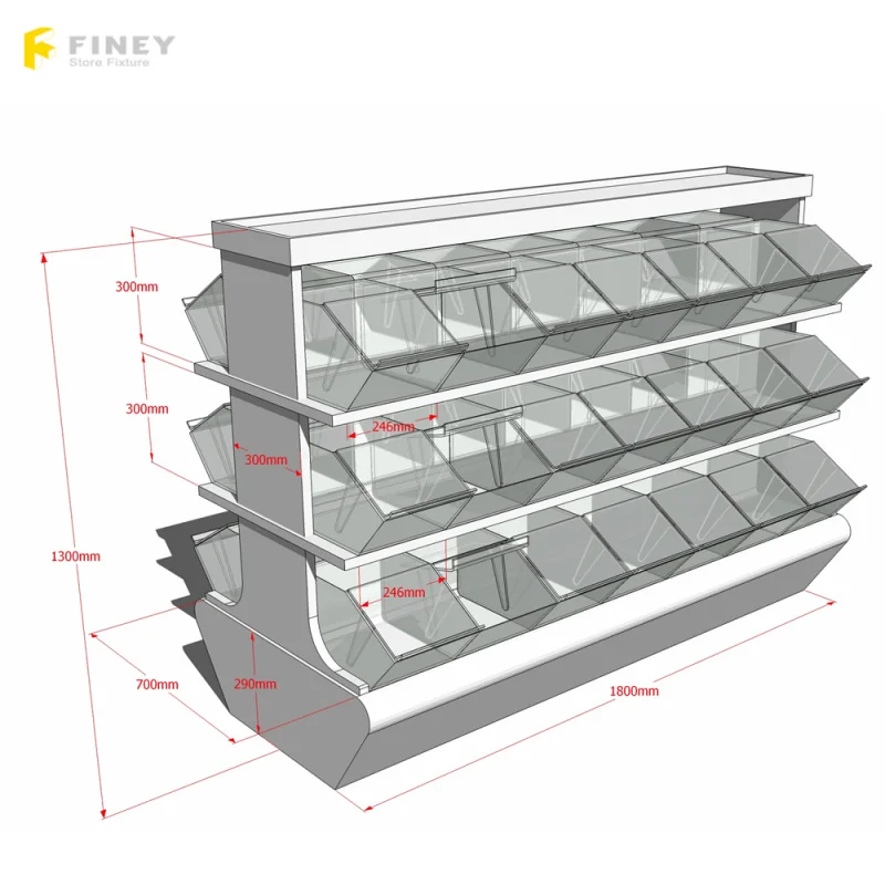 custom.Customized Factory Price  Candy Store Equipment Wooden Chocolate Display Cabinet Rack Furniture Candy Sweet Display view 5