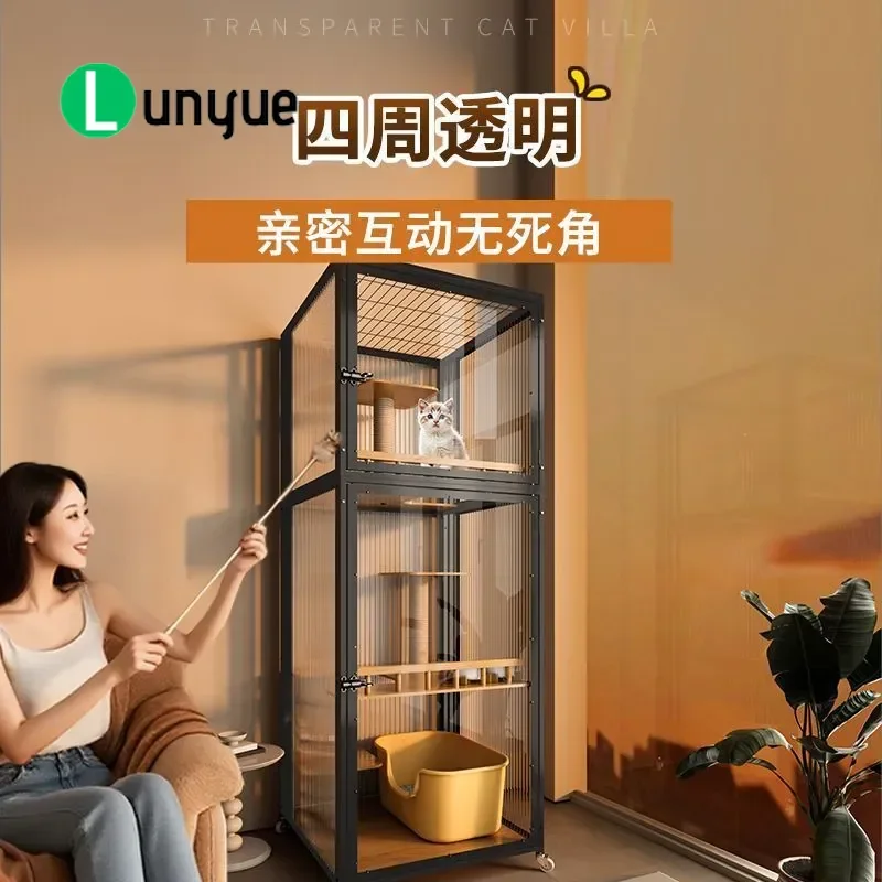 Cat Climbing Frame Cabinet Integrated Villa House Oversized Free Space Nest Cage for Household Pets Furniture