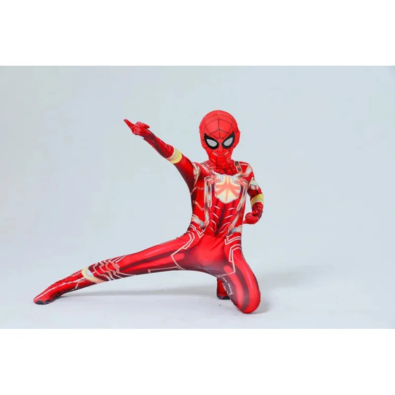 New Arrival Halloween Superhero Gold Spiderman Cosplay Costume Boys Men Bodysuit Zentai Full Body Suit Adult Kids Jumpsuit！1e
