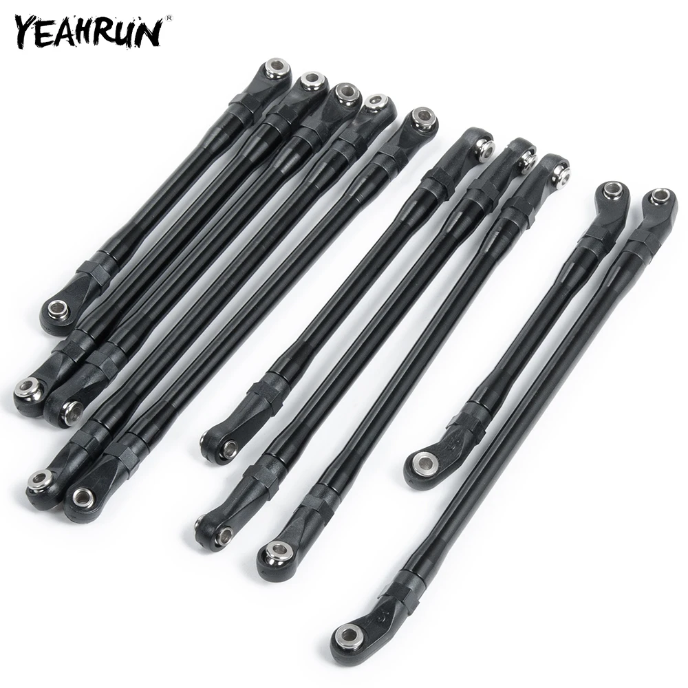 

YEAHRUN 10Pcs Aluminum Alloy Rod Link Linkage for 1/10 RC Crawler Car Axial SCX10 II 90046