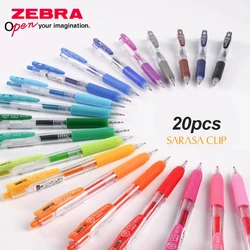 20pcs Japan ZEBRA Gel Pens SARASA JJ15 Colorful 0.5mm Smooth Quick Drying for Writing Student Kawaii School Office Stationery
